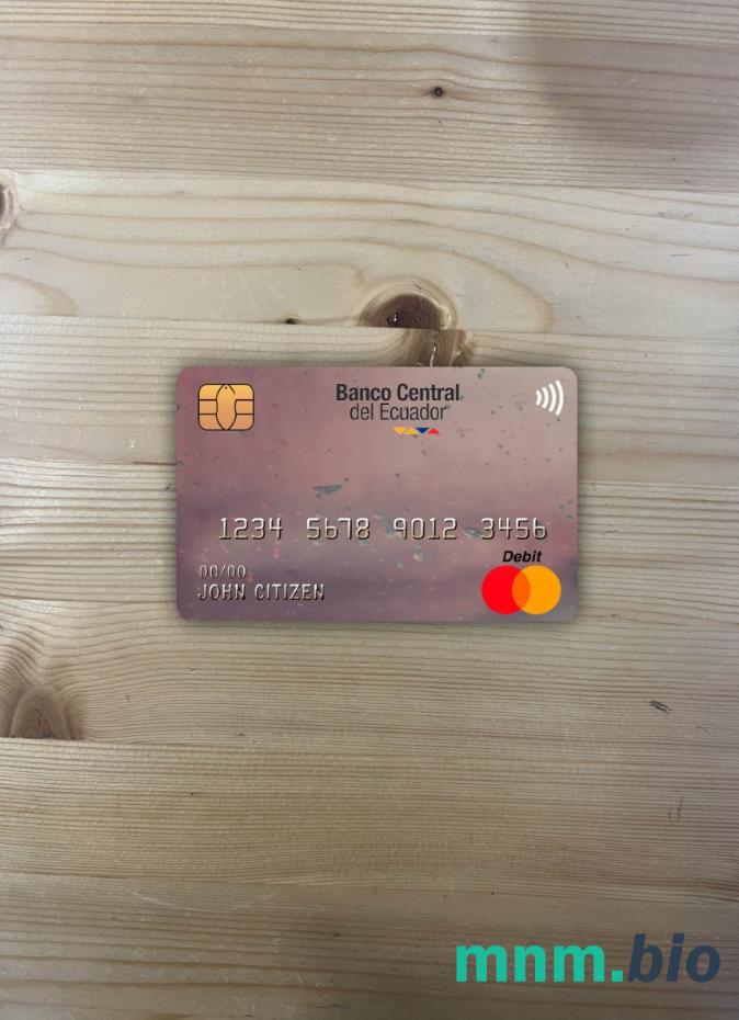 Ecuador Central bank master card wygląd fotograficzny skan PSD + zdjęcie